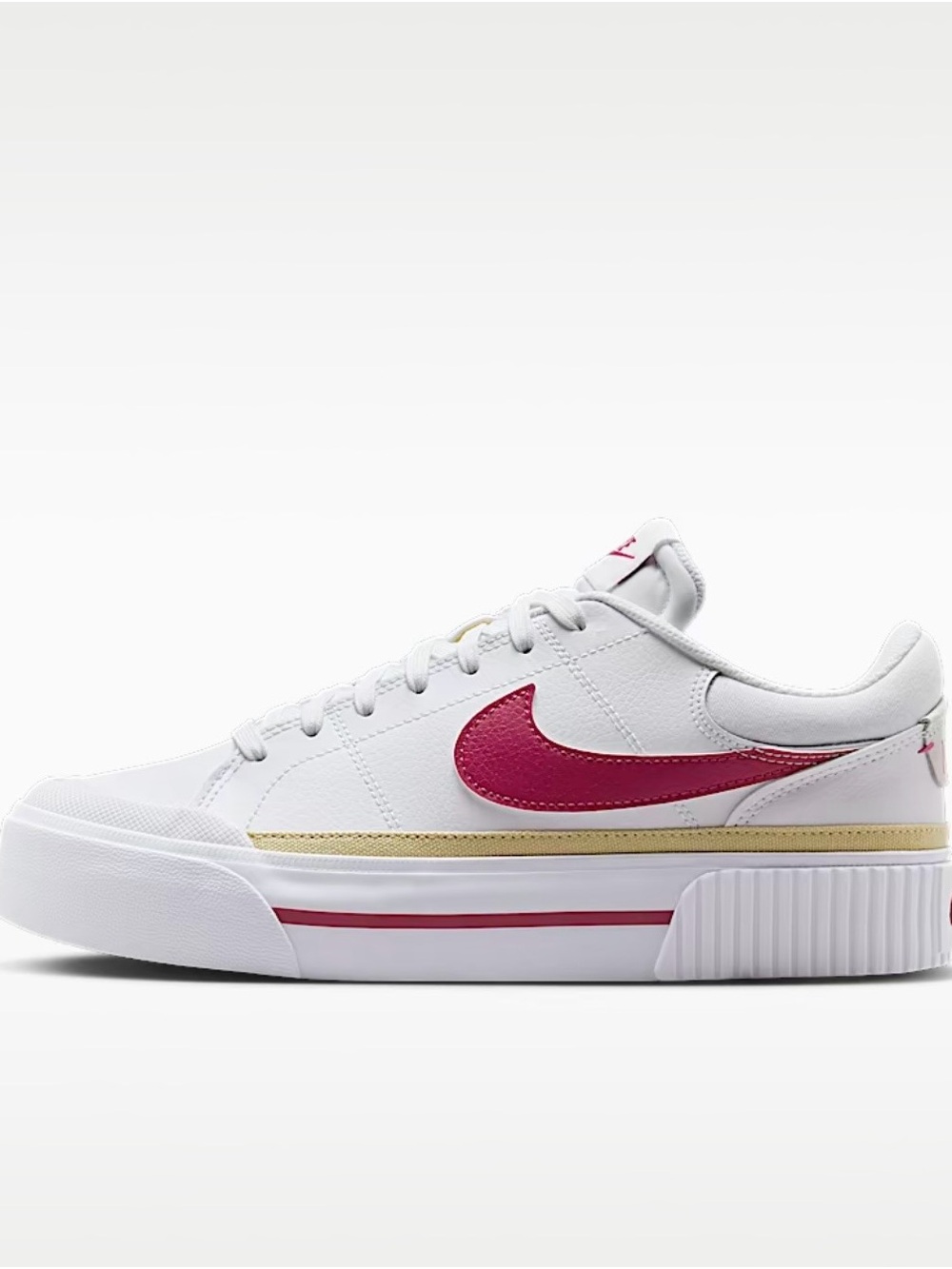 Nike Women’s Court Legacy Lift White Team Gold Shoe No Lid DM7590-112